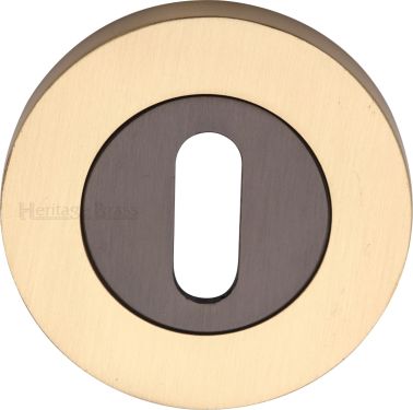 Click Here To Enlarge This Photo Of RS2000-BSB Heritage Brass Key Escutcheon Matt Bronze/Satin Brass finish