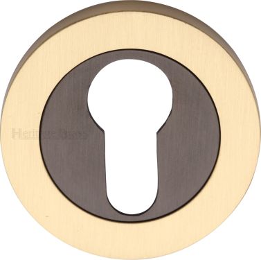 Click Here To Enlarge This Photo Of RS2004-BSB Heritage Brass Euro Profile Cylinder Escutcheon Matt Bronze/Satin Brass finish