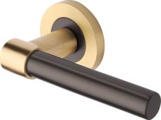 RS2017-BSB Heritage Brass Door Handle Lever on Rose Phoenix Design Matt Bronze/Satin Brass Finish