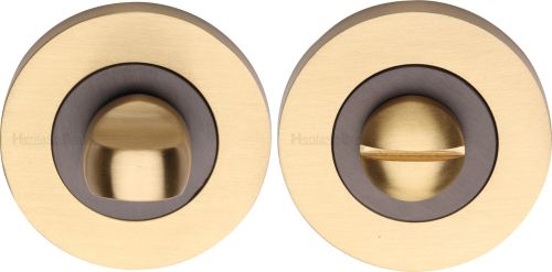 Click Here To Enlarge This Photo Of RS4049-BSB Heritage Brass Thumbturn & Emergency Release Matt Bronze/Satin Brass finish