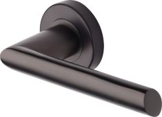 V3262-MB Heritage Brass Door Handle Lever Latch on Round Rose Mercury Design Matt Bronze finish