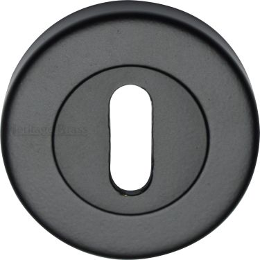 Click Here To Enlarge This Photo Of V4000-BKMT Heritage Brass Key Escutcheon Matt Black finish