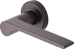 V4190-MB Heritage Brass Door Handle Lever Latch on Round Rose Julia Design Matt Bronze finish