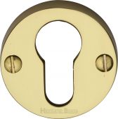 V1012-PB Heritage Brass Euro Profile Cylinder Escutcheon Polished Brass Finish