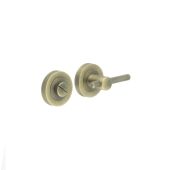 JV855AB Frelan Hardware Antique Brass Knurled Bathroom Turn & Release