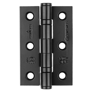 Click Here To Enlarge This Photo Of HIN1322/7MB - Carlisle Brass Eurospec 76mm x 51mm x 2mm Ball Bearing Hinges Grade 7 (40kg) Matt Black