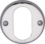 V1013-PC Heritage Brass Oval Profile Cylinder Escutcheon Polished Chrome Finish