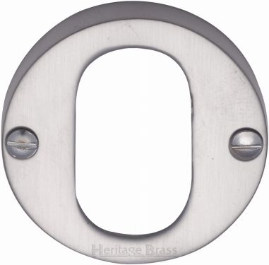 Click Here To Enlarge This Photo Of V1013-SC Heritage Brass Oval Profile Cylinder Escutcheon Satin Chrome Finish