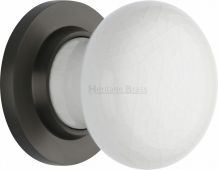 7010-MB Heritage Brass White Crackle Mortice Knob with Matt Bronze Base