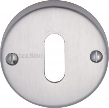 Click Here To Enlarge This Photo Of V1014-SC Heritage Brass Keyhole Escutcheon Satin Chrome Finish