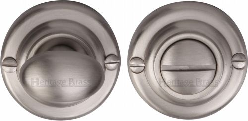 Click Here To Enlarge This Photo Of V1015-SN Heritage Brass Thumbturn & Emergency Release Satin Nickel Finish