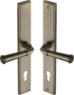 Click Here To Enlarge This Photo Of MP1932.LH-AT Heritage Brass 92mm Multi-Point Door Handle Lever Lock Colonial LH Design Antique Brass finish