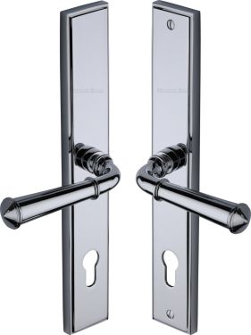 Click Here To Enlarge This Photo Of MP1932.LH-PC Heritage Brass 92mm Multi-Point Door Handle Lever Lock Colonial LH Design Polished Chrome finish