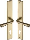 MP1932.LH-SB Heritage Brass 92mm Multi-Point Door Handle Lever Lock Colonial LH Design Satin Brass finish