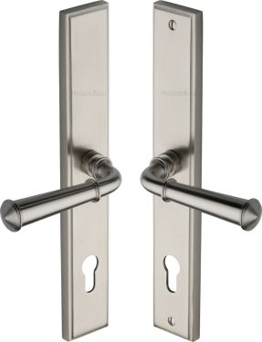 Click Here To Enlarge This Photo Of MP1932.LH-SN Heritage Brass 92mm Multi-Point Door Handle Lever Lock Colonial LH Design Satin Nickel finish