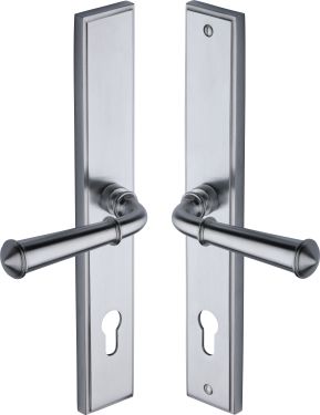 Click Here To Enlarge This Photo Of MP1932.LH-SC Heritage Brass 92mm Multi-Point Door Handle Lever Lock Colonial LH Design Satin Chrome finish