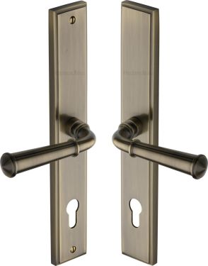Click Here To Enlarge This Photo Of MP1932.RH-AT Heritage Brass 92mm Multi-Point Door Handle Lever Lock Colonial RH Design Antique Brass finish
