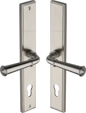 Click Here To Enlarge This Photo Of MP1932.RH-SN Heritage Brass 92mm Multi-Point Door Handle Lever Lock Colonial RH Design Satin Nickel finish
