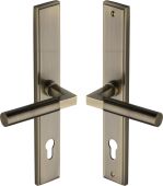 MP2259.LH-AT Heritage Brass 92mm Multi-Point Door Handle Lever Lock Bauhaus LH Design Antique Brass finish