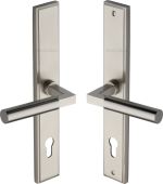 MP2259.LH-SN Heritage Brass 92mm Multi-Point Door Handle Lever Lock Bauhaus LH Design Satin Nickel finish