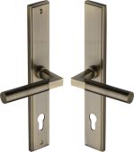 MP2259.RH-AT Heritage Brass 92mm Multi-Point Door Handle Lever Lock Bauhaus RH Design Antique Brass finish