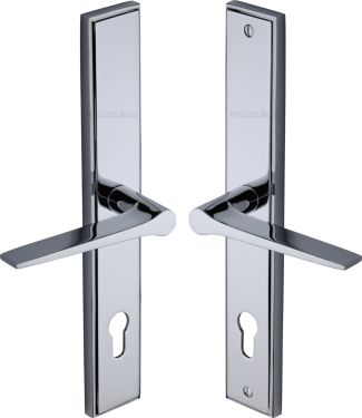 Click Here To Enlarge This Photo Of MP4189.LH-PC Heritage Brass 92mm Multi-Point Door Handle Lever Lock Gio LH Design Polished Chrome finish