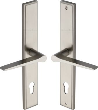 Click Here To Enlarge This Photo Of MP4189.LH-SN Heritage Brass 92mm Multi-Point Door Handle Lever Lock Gio LH Design Satin Nickel finish