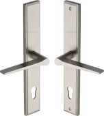 MP4189.LH-SN Heritage Brass 92mm Multi-Point Door Handle Lever Lock Gio LH Design Satin Nickel finish