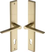 MP4189.RH-SB Heritage Brass 92mm Multi-Point Door Handle Lever Lock Gio RH Design Satin Brass finish