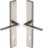 MP4189.RH-SN Heritage Brass 92mm Multi-Point Door Handle Lever Lock Gio RH Design Satin Nickel finish