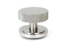 46771 From the Anvil Satin Marine SS (316) Brompton Centre Door Knob (Art Deco)