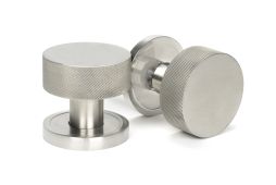 46810 From the Anvil Satin Marine SS (316) Brompton Mortice/Rim Knob Set (Plain)