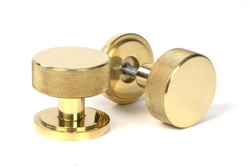 Click Here To Enlarge This Photo Of 50836 From the Anvil Polished Brass Brompton Mortice/Rim Knob Set Knob (Art Deco)