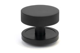 46758 From the Anvil Matt Black Brompton Centre Door Knob (Plain)