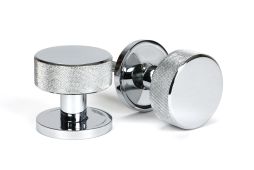 46778 From the Anvil Polished Chrome Brompton Mortice/Rim Knob Set (Plain)