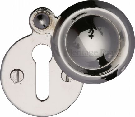 Click Here To Enlarge This Photo Of V1020-PNF Heritage Brass Covered Keyhole Round Polished Nickel Finish