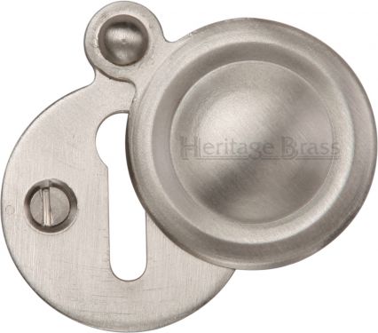Click Here To Enlarge This Photo Of V1020-SN Heritage Brass Covered Keyhole Round Satin Nickel Finish