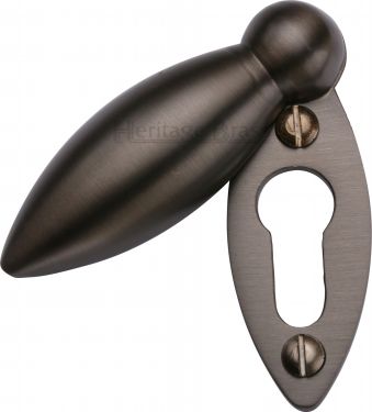 Click Here To Enlarge This Photo Of V1022-MB Heritage Brass Covered Keyhole Oval Matt Bronze Finish