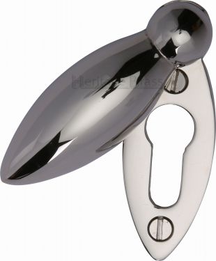Click Here To Enlarge This Photo Of V1022-PNF Heritage Brass Covered Keyhole Oval Polished Nickel Finish