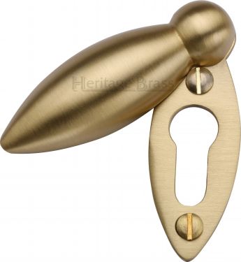Click Here To Enlarge This Photo Of V1022-SB Heritage Brass Covered Keyhole Oval Satin Brass Finish