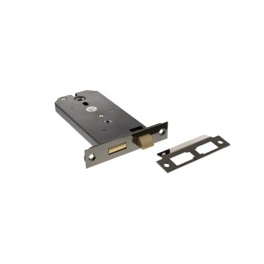 Click Here To Enlarge This Photo Of Atlantic - ALKHZBBN 6" Horizontal Mortice Bathroom Lock - Black Nickel