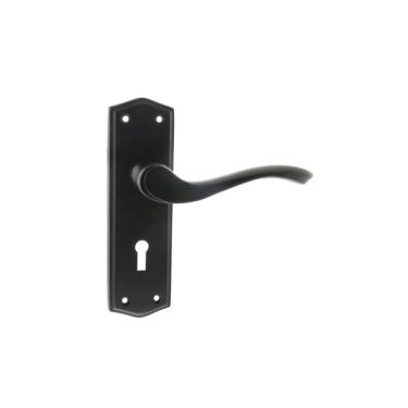 Click Here To Enlarge This Photo Of Atlantic - OE178KMB Old English 'Warwick' WC Levers on Backplate - Matt Black