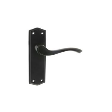 Click Here To Enlarge This Photo Of Atlantic - OE178LMB Old English 'Warwick' Latch Levers on Backplate - Matt Black
