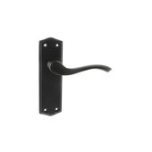 Atlantic - OE178LMB Old English 'Warwick' Latch Levers on Backplate - Matt Black