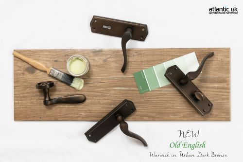 Click Here To Enlarge This Photo Of Atlantic - OE178KUDB Old English 'Warwick' WC Levers on Backplate - Urban Dark Bronze