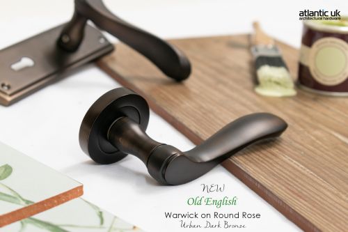 Click Here To Enlarge This Photo Of Atlantic - OE178UDB Old English 'Warwick' Lever on Round Rose - Urban Dark Bronze