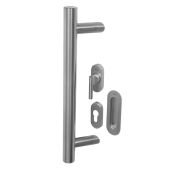BLU Performance  Offset Round 'T' Bar Handle for Straight Slide Doors, Secret fix & Flush Pull, 316 Satin Stainless Steel (KM850-SING-SSS)