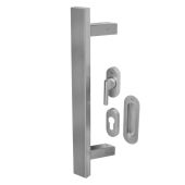 BLU Performance  Offset Rectangular T-Bar Pull Handle for Straight Slide Doors, Secret Fix & Flush Pull, 316 Satin Stainless Steel (KM856-SING-SSS)