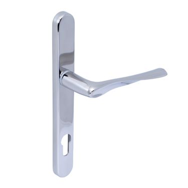 Click Here To Enlarge This Photo Of Kuhlen™ 92mm Multipoint Handle Set Left Hand Polished Chrome with Fixing Kit - 240x28x12mm - (MHP60-LH-KIT-CP)