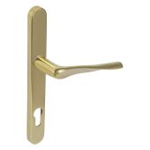 Kuhlen™ 92mm Multipoint Handle Set Left Hand, Polished Brass with Fixing Kit - 240x28x12mm - (MHP60-LH-KIT-PB)